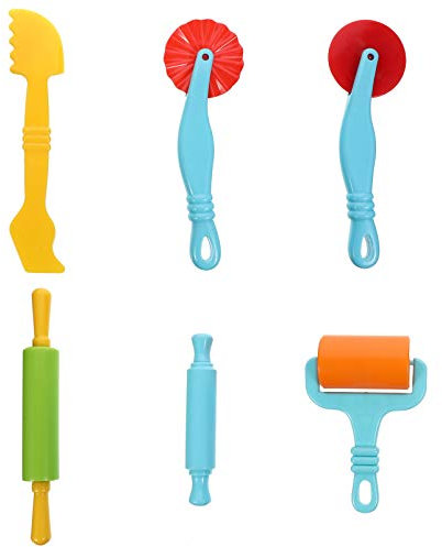 TOYANDONA Knetwerkzeug Teig Plastilin Werkzeug Extruder Modellierwerkzeug Teigwerkzeug Teigrolle Knete Spielzeug für Kinder Neujahr Geschenk 6 Stück,Zufällige Farbe