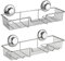 SANNO Suction Cup Shower Caddy Bathroom Caddies Storage Combo Organizer, No Damage Suction Cup,Rustproof Wire Basket for Kitchen & Bathroom Accessories - Rustproof Stainless Steel 2 Pack