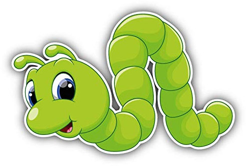 20cm! Hochwertiger Kühlschrank-Auto-Aufkleber Sticker Cartoon Comic Lustig Spaß Funny Raupe Cartoon Comic UV&Waschanlagenfest Decal