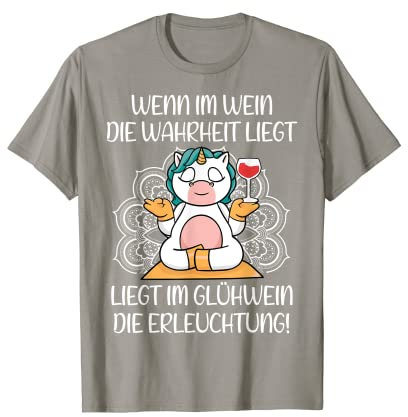 Wein Einhorn Yoga Meditation Rotwein Weintrinker Glühwein T-Shirt
