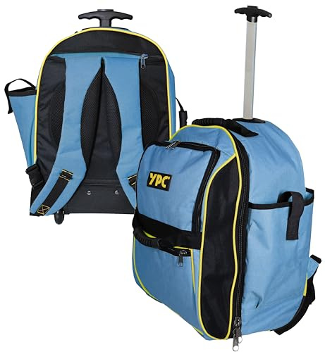 YPC Juggernaut Trolley Rucksack – 54x36x25cm, 50-55 Liter, Werkzeugrucksack XXL, wasserfest, Leichtlaufrollen, stabiler Teleskopgriff, Tragegriff, Schultergurt, Brustriemen, 15kg Tragkraft
