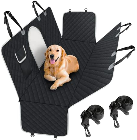 PetsN'all Robuster Hunde-Autositzbezug zum Schutz vor Kratzern, Schmutz, Haaren und anderem Schmutz, leicht zu reinigen, 100% wasserdicht, waschbar, rutschfest, mit Netzfenster für Autos