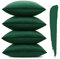 Sungeek 4er Set Samt Kissenbezüge 45x45 cm, Dekorativ Zierkissenbezüge Weich Kissenbezug Dekokissen Sofakissen Couchkissen Deko Bezug Kissenhülle für Sofa Schlafzimmer Wohnzimmer (Dunkelgrün)