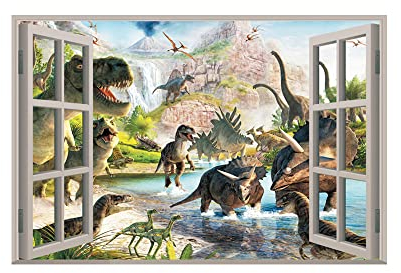 Dinosaurier Motive 3D Wandtattoos, 3D Wandsticker Kinderzimmer Dinosaurier Wandtattoo, für Kinder Schlafzimmer Jungen Mädchen (WL001)
