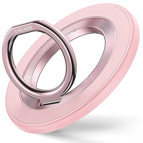 SYNCWIRE Handy Ring Halterung Magnetisch für MagSafe Starke N55 Magnete 360 Grad Drehung Handy Griff Halter Fingerhalter für iPhone 15 14 13 Pro Max Plus Smartphone mit Metallplatte für MagSafe