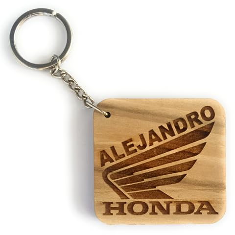 Portachiavi o calamita personalizzato in legno Faltec compatibile con HONDA - personalizza con il tuo nome o con la targa della moto - logo moto