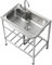 Fregadero de acero inoxidable 304 de 1 compartimento, fregadero de uso general, fregadero de restaurante comercial con grifos fríos y calientes, lavabo de mano para cocina, garaje, lavandería, al aire