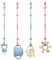 WeSweet Cup Catcher- 4PC Spielzeug Befestigung Kinderwagen- Silikone Schnullkette Sicherheitsgurte für Kinderwagen Hochstuhl Autositz Trinkbecher(Spielzeug nicht Enthalt), blau+grün+pink+sand