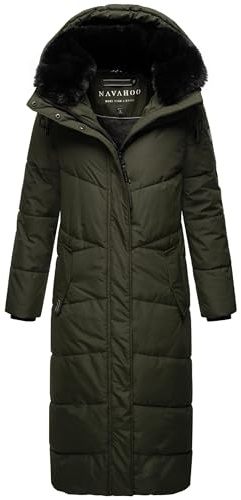 Navahoo Damen Winter-Steppmantel Hingucker XIV mit Abnehmbarer Kapuze