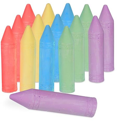 Relaxdays Kreide, 15er Set, Malkreide für Straße, HxD: 19 x 4,5 cm, ungiftig, XXL Straßenmalkreide in 5 Farben, bunt
