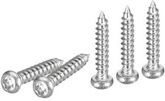 DTGN M2x10mm Phillips Pan Head Self-tapping Screw - 100Pack - Bright Finish 304 Stainless Steel Sheet Metal Screws Wood Screws