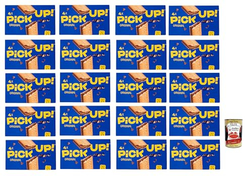 Pick Up Original ,Milchschokoladentafel im Doppelkeks, 20x 112g Packung, Jede Packung enthält 4 Kekse à 28g + Italian Gourmet Polpa di Pomodoro 400g Dose