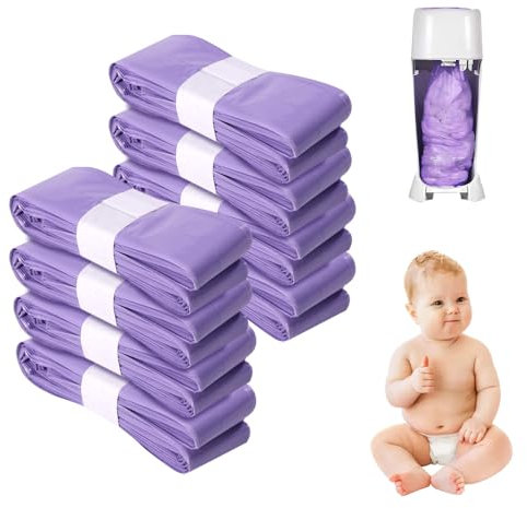 Nappy Bin Refill, Afenau 8Pcs Nappy Bin Bags Refill, Holds up to 280 Nappies Nappy Bags Bin Refill, Diaper Pail Refill Bags Compatible with Angelcare Tommee Tippee Munchkin Genie Refills Cassettes