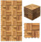 Fiqops Lot de 33 dalles de terrasse en bois d'acacia - 30 x 30 cm - 3 m² - Pour sol de terrasse extérieur - À clipser - Mosaïque pour jardin, patio, balcon (12 lattes)