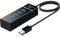 USB 3.0 Hub with Extended 2ft Long Cable,4 Ports Hub with Light Strip Multiport Adapter 5Gbps Data Transfer Ultra Slim USB Splitter Compatible with Laptop PC Windows Mac Printer U Disk Mobile HDD