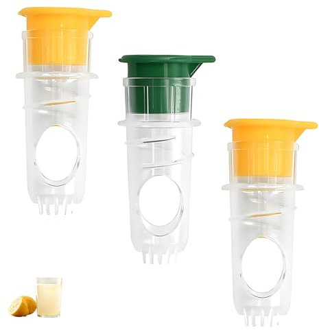 3 PCS Lemon Squeezers Set, 9x4x3.1cm Lemon Juicer Squeezer, Portable Juicers Very Suitable for Making Fresh Fruit Juice in Home Kitchens Camping Office (Yellow Colour and Green Colour)