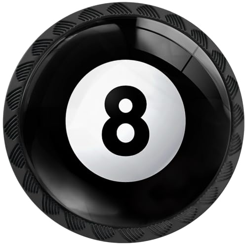 Artinhand 4 Pack Billiards 8 Ball Cabinet Knobs for Kitchen Bathroom