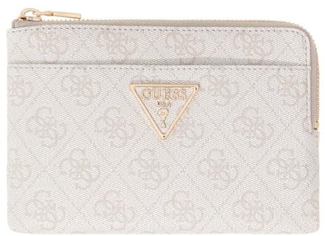 GUESS Kartenetui Schlüsselmäppchen Laurel II SLG Key Ring Pouch Bone Logo Creme