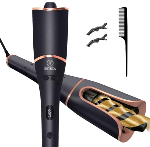 BEYEZA 5-in-1 Automatischer Lockenstab – Haarlockenstab mit Keramik-Ionen-Technologie, 2-Wege-Rotation, 6 Temperatureinstellungen, 360°-Drehkabel, Sicherheits-Autoabschaltung