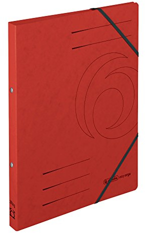 Herlitz Ringhefter Quality, A4, Karton, rot, 2 Ring-Mechanik, Rückenbreite 25 mm, 5 Stück