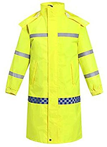 SK Studio Herren Regenjacke Lange Angelkleidung Reflektierend Regenmantel Fahrrad Rgenbekleidung Mit Tasche Neon Gelb EU L