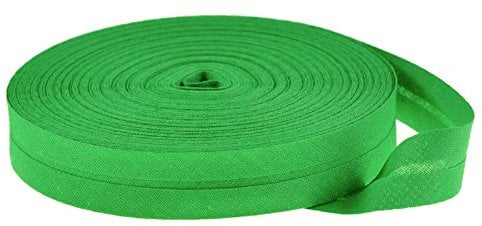 25m Baumwoll-Schrägband uni 20mm breit gefalzt Einfassband 50 Farben wählbar, Farbe:gelbgrün