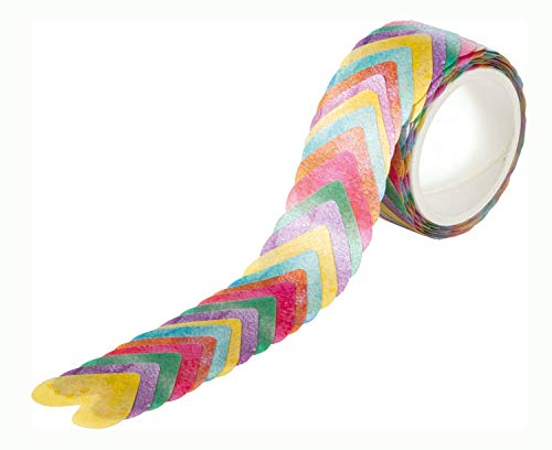 folia 26503 - Washi Sticker, Herzen bunt, vorgestanzte Formen aus Reispapier, 200 Stück auf Rolle - ideal zum Verzieren und Dekorieren