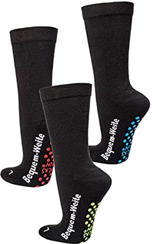 TippTexx 24 2 Paar antibakterielle Extra-Breite ABS-Socken mit Polstersohle. Für Menschen mit Fußproblemen mit ANTI-LOCH-GARANTIE