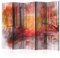 decomonkey Paravent Raumteiler Innen Wald Natur 225x172 cm 5 Teilig Beidseitig Room Divider Wall Raumteiler Stehend Trennwand Sichtschutz Spanische Wand Sichtschutzwand Wohnzimmer Holz Herbst