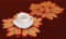 Tischsets mit Ahornblättern, bestickt, orange, Ahornblätter, Tischdekoration für Zuhause, Küche, Esszimmer, Frühjahr/Herbst, Urlaub, Tischdekoration (Tischset 35,6 cm, 4er-Set, orange-2)