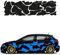 Camouflage Auto Aufkleber Set 15 Teilig Autodekor KFZ Seitenaufkleber Tuningset Camper Wohnwagen Premiumfolie (Matt Hellblau)