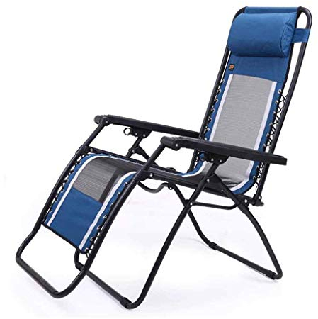CAPXXIN Klappbarer Liegestuhl, Sonnenliege, Liegestühle, Garten, Büro, Mittagspause, Relaxer, tragbar, blaues Netz Needed