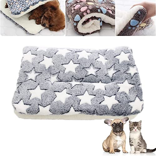 SENGHUI Cozy Calming Cat Blanket, Cat Bed Self Heating Pet Pad, Ultra Soft and Warm Dog Cat Bed Mat Flannel Blanket, Dog Blankets for Indoor Cats, Warm Pet Mat in A (C,M)