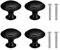 Yesmin 4 Piece Cabinet Door Knobs,Cupboard Drawer Door Knob for Kitchen Furniture Cabinet Knob with Screws-Black(Small)