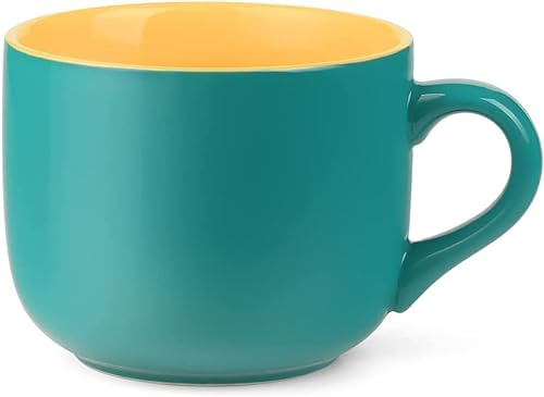 Tazza Grande in Ceramica 600ml - Ciotola per Cereali Con Manico, Tazza da Caffè, Tè, Cappuccino XXL in Porcellana