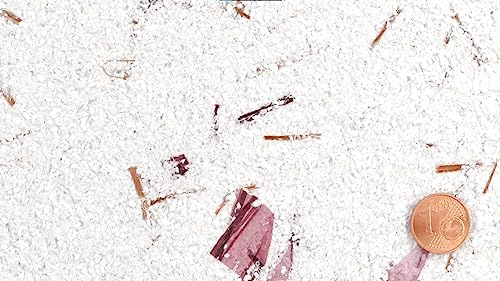 Baumwollputz Economy 13 - Feine weiße Flüssigtapete mit braunen und weinroten Bambuseffekten - 1kg für ca. 4m²