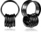 Vankula Ohr Tunnel 1 Paar Double Flared Flesh Plugs 10 Ringen Edelstahl für männer damen Ohrpiercing Gestreckte Schmuck 12mm(1/2) Schwarz