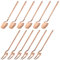sourcing map 12Pcs Stainless Steel Mini Dessert Spoon Fork Set Fruit Spoon Fork Set for Dessert Fruit Coffee Cake Ice Cream Sugar, Rose Gold