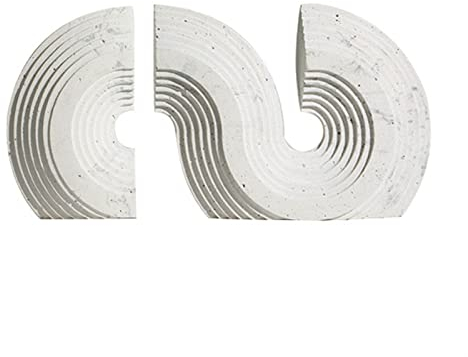 GRFIT Buchstützen Dekoratives Paar Buchstützen aus weißem Stein, geometrische stereoskopische dekorative Buchstützen for Regale, Buchhalter for Regale, Buchstützen for das Büro Book Holder Halter