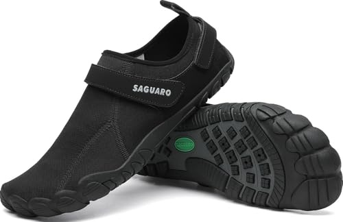 SAGUARO Chaussures Aquatiques Homme Femme Chaussure d'eau Respirant Chaussures de Plage Séchage Rapide Chaussures Mer pour Plongée Nautiques Baignade Riviere Raisin Noir GR. 36 EU