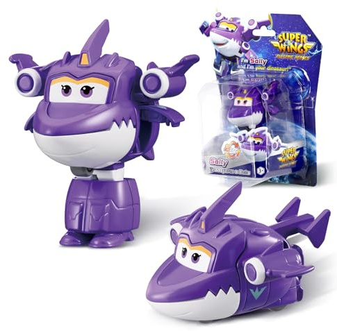 Super Wing Transformations-Flugzeug Sally, 2 in 1 Action Figur, 5 cm großes Flugzeug-Roboter-Spielzeug, Transformable Spielzeug für Jungen und Mädchen ab 3 Jahren, Purple