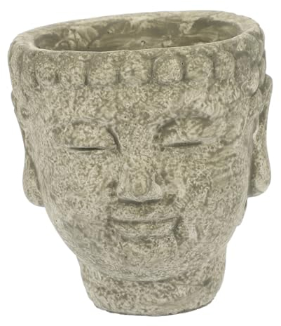 OFFSCH Pot De Fleurs Forme De Tête De Bouddha pour Plantes Succulentes Décoration Intérieure Et Extérieure Résistant à Humidité pour Jardin Maison Couleur Mousse