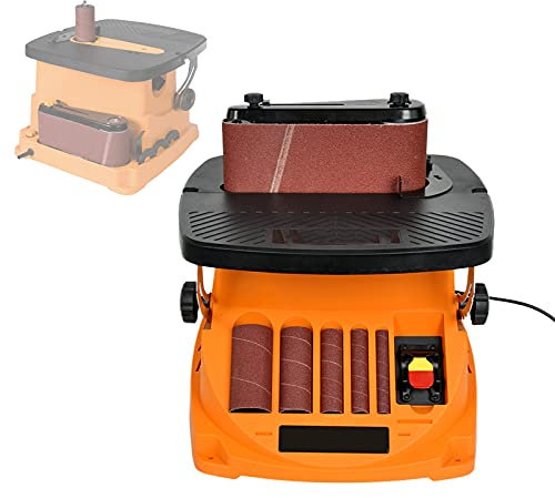 Oscillating Spindle Sander and Power Belt Sanders Set for Metal Rust Removal and Polishing, Adjustable Workbench for Precise Grinding Tools