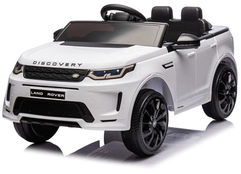 LALAHO Range Rover Evoque Kinderauto 12V Doppelmotor Fernbedienung Weiß | 2x35W Motoren, kraftvolles Elektrofahrzeug für Kinder