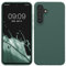 kwmobile Carcasa Compatible con Samsung Galaxy S24 FE Funda - Case TPU y Silicona antigolpes - Apto Carga inalámbrica - Verde Bosque