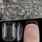 XIAOHEBAN 600 Pcs Capsule Americaine Ongle Court Carré-12 Tailles Faux Ongles XS Capsule Ongle Couverture Complète, Pose Americaine Ongle Pour DéButant De Manucure Et Diy Nail Art at Home-Transparent