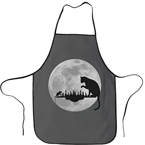 Divertente gioco di scacchi Moon BBQ Grill Grembiuli per uomini e donne - Grembiuli divertenti per mamma Papà Amico Grembiule da cucina professionale Taglia unica Ideale per cucinare Cuocere al forno