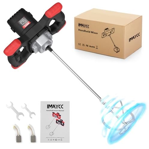 IMAYCC Agitatore per malta, miscelatore per calcestruzzo da 2100 W, agitatore per calcestruzzo a 6 velocità, mescolatore per malta m14, agitatore per calcestruzzo, agitatori, ideale per miscelare feed