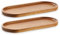 Lot de 2 plateaux de service ovales en bois de 29 x 10 cm pour charcuterie, fromage, dessert, collation, pain, fruits, apéritifs