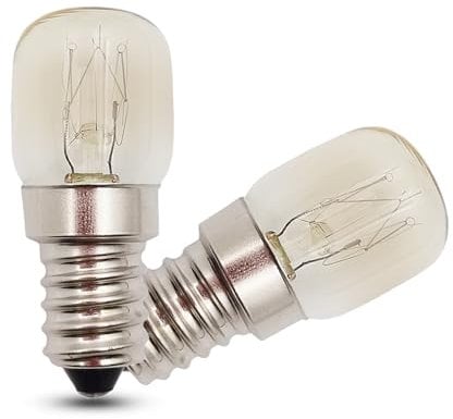 EASYIVY E14 Oven Bulb 300°C Heat Resistant, 230V T22 SES Pygmy Appliance Light Bulbs Dimmable 160LM for AEG/Neff/Zanussi/Smeg/Bosch Oven, Microwaves, Salt Lamp, Fridge, Warm White 2700K, 2-Pack